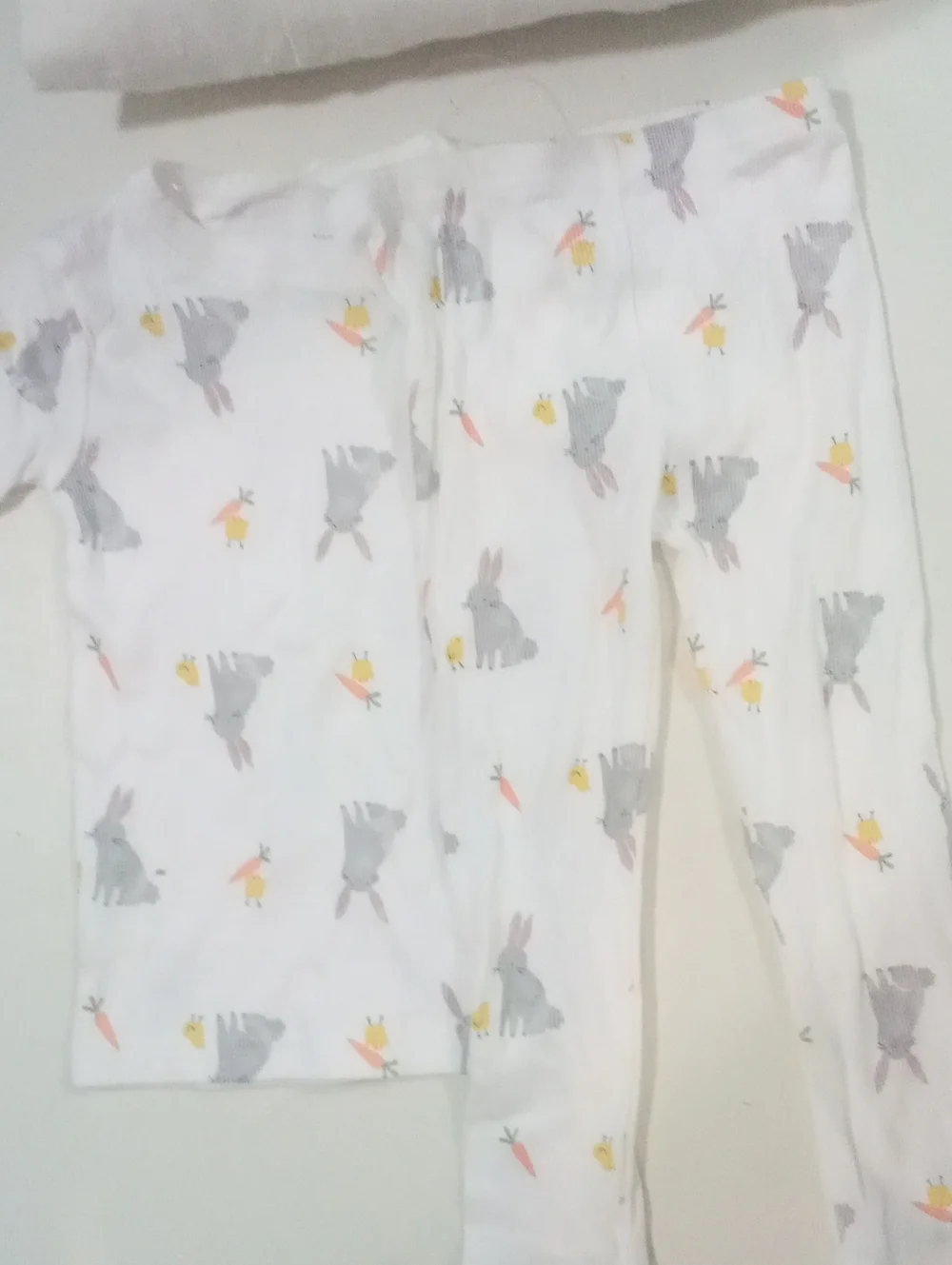 * Carters White Bunny & Chick Pajama Set 3T Toddler New BWOT Soft Cotton